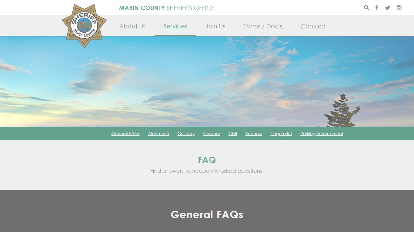 FAQ - Marin County Sheriff's Office